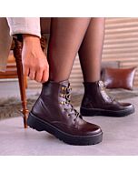 Bota Feminina Coturno Café