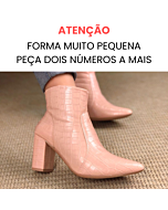 Bota Salto Bloco Croco Rosê