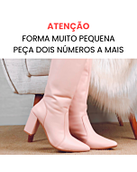 Bota Cano Alto e Salto Bloco Lisa Rosê