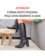 Bota Cano Alto e Salto Bloco Lisa Preta