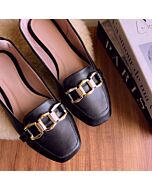 Mocassim Bico Quadrado Lara Preto