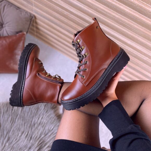 Bota Feminina Coturno Marrom Loja de Sapatos Femininos no Atacado