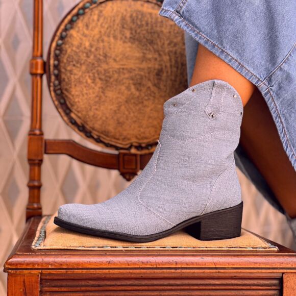 Bota Western Bota Jeans Feminina Bota Country Western Jeans Loja - Main Image