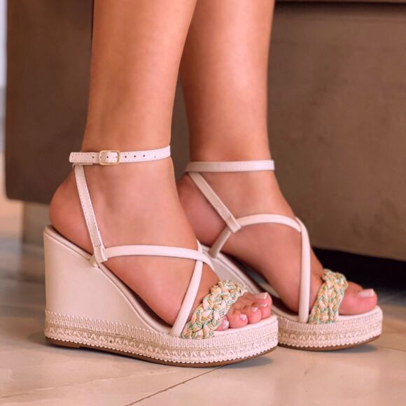 Sandália Anabela Sapato De Plataforma Anabela Feminina Sandalias