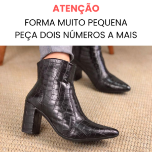 Bota Salto Bloco Croco Preta