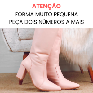 Bota Cano Alto e Salto Bloco Lisa Rosê