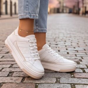 Tênis Intense Branco Detalhe Nude