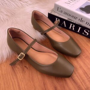 Sapatilha Boneca Fivela Verde