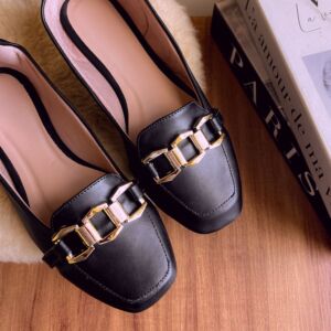 Mocassim Bico Quadrado Lara Preto